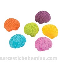 Fun Express Rubber Brain-Shaped Erasers | 24 Count | Great for Themed Birthday Parties Halloween Trick-or-Treating School or Classroom Prizes & Favors B07MNTSVLQ